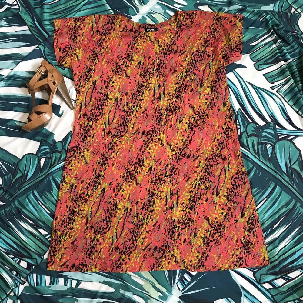 DKNY BATHING SUIT SWIMSUIT COVER UP SIZE 4 BRIGHT